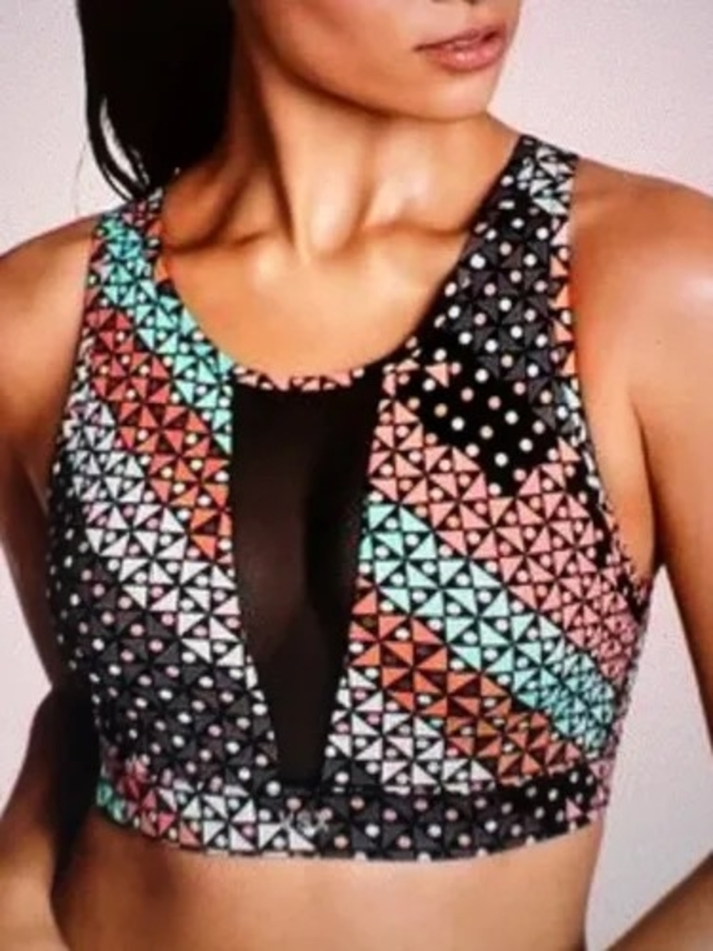 Victoria's Secret VSX Sport Geometric Mesh Sports Bra Size Small